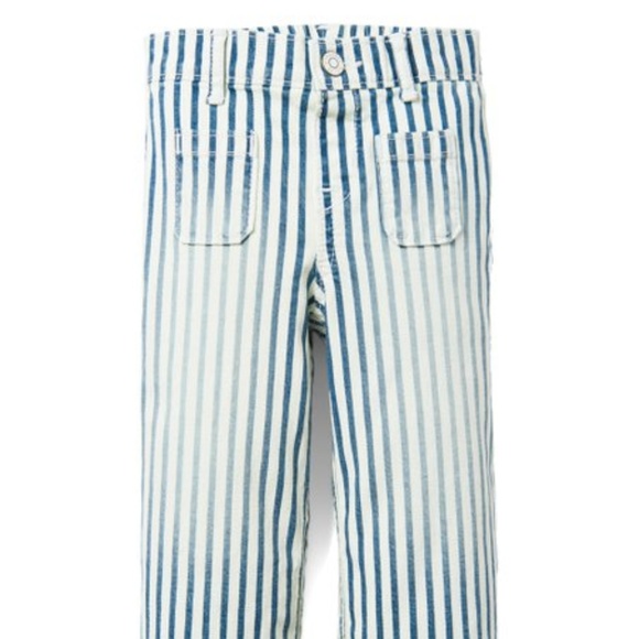 Indigo Railroad Stripe Denim Culotte Jeans - Picture 1 of 4